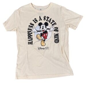 Disney 100 Years Mickey Mouse T-Shirt Adult XL "Happiness Is A State‎ Of Mind"